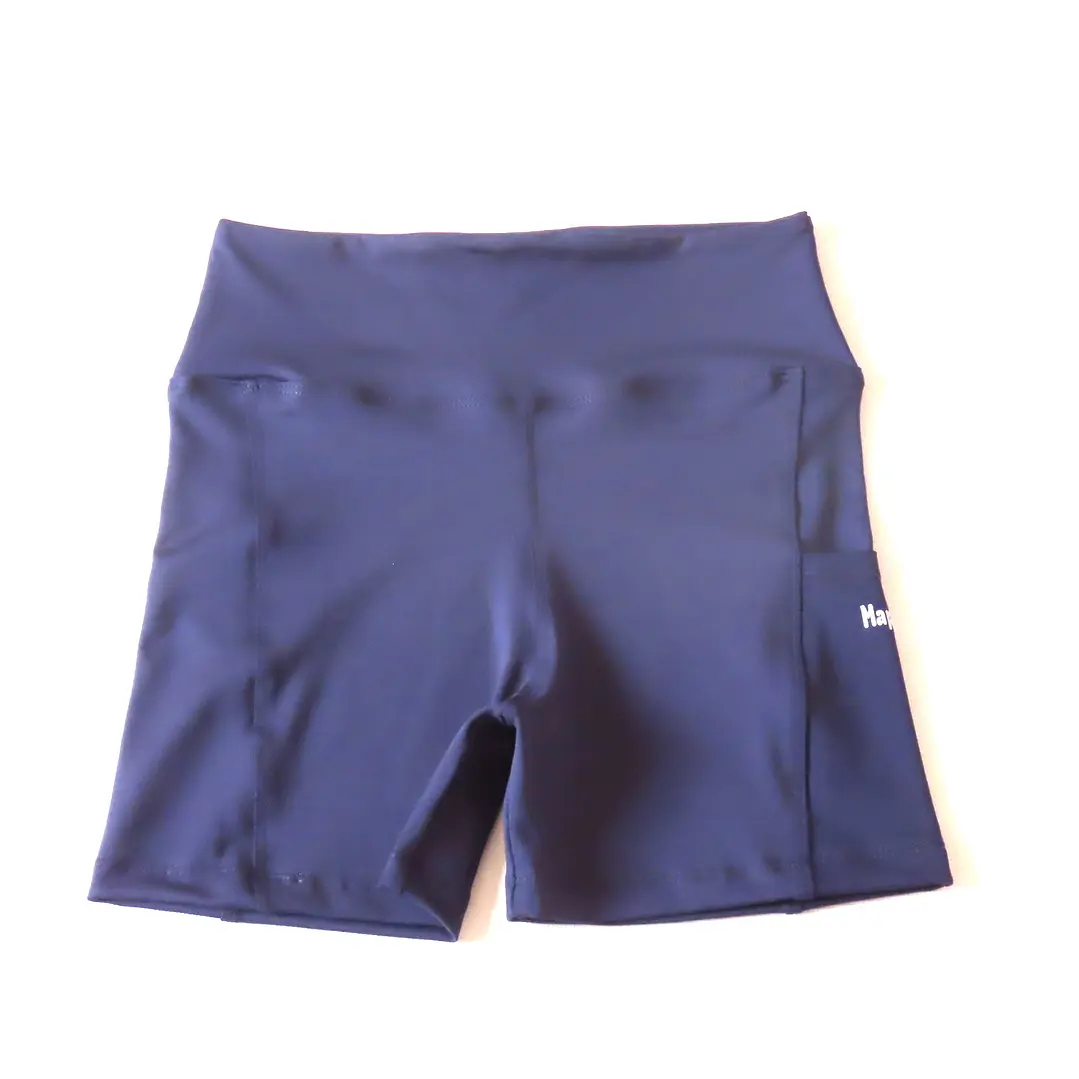 Calza Corta modelo ACTIVA -Azul Oscuro- en Lycra Suplex con costuras reforzadas, pretina alta y bolsillo lateral  3