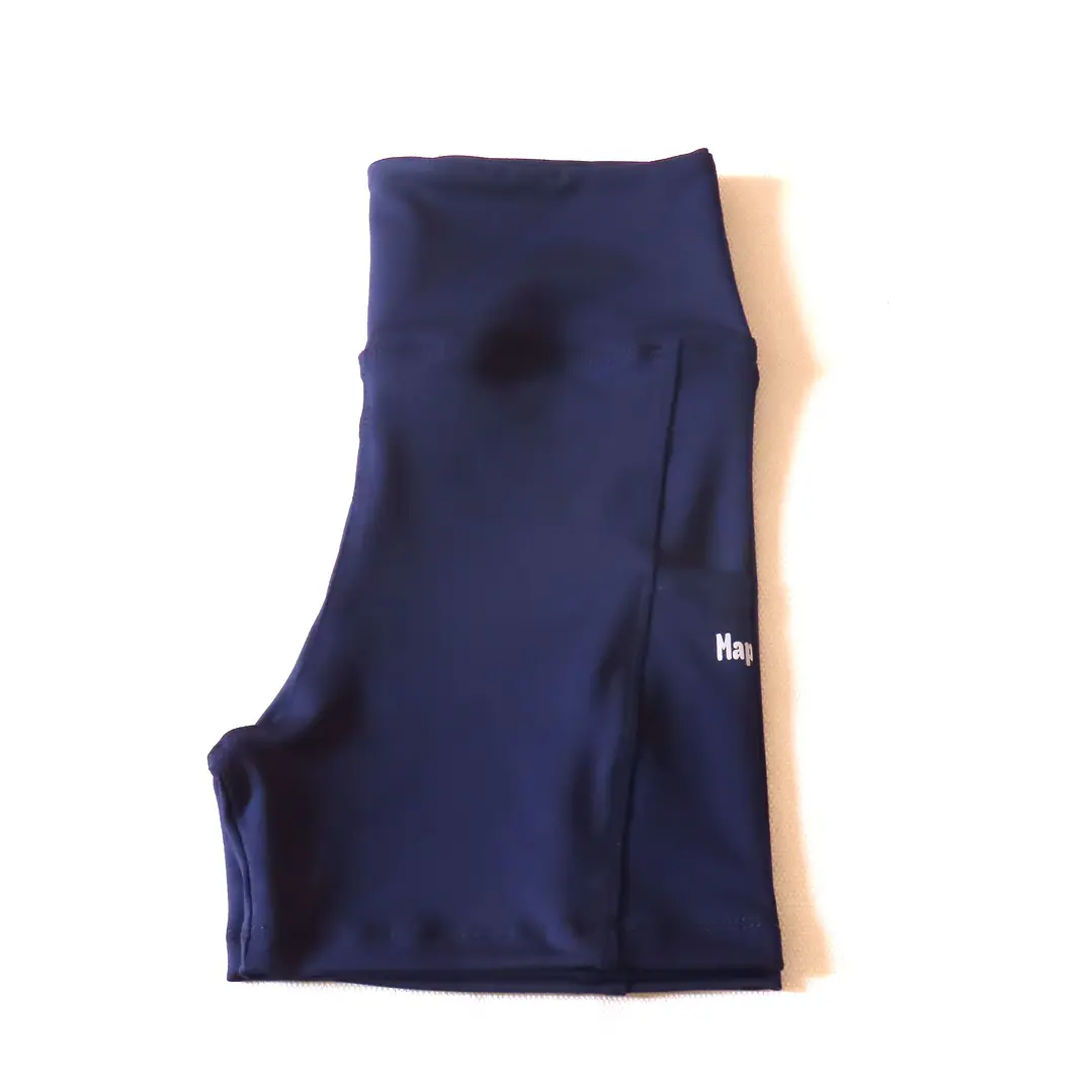Calza Corta modelo ACTIVA -Azul Oscuro- en Lycra Suplex con costuras reforzadas, pretina alta y bolsillo lateral  6