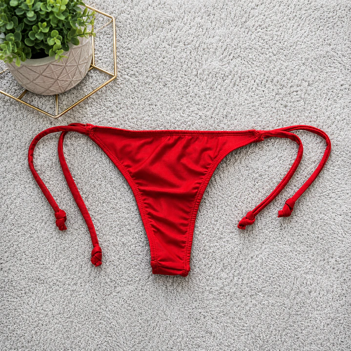 Bottoms/Calzón Semi Colaless Rojo individual del Bikini  mod. Chocolate  1