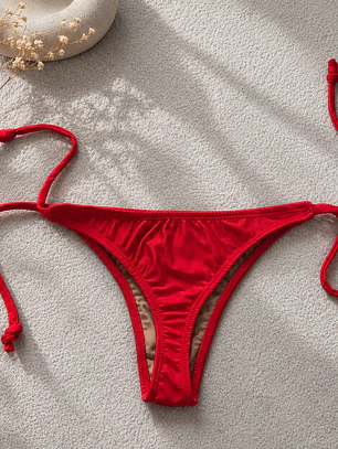Bottoms/Calzón Semi Colaless Rojo individual del Bikini  mod. Chocolate 