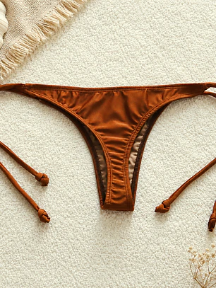 Bottoms/Calzón Semi Colaless Café/Ocre individual del Bikini  mod. Chocolate 
