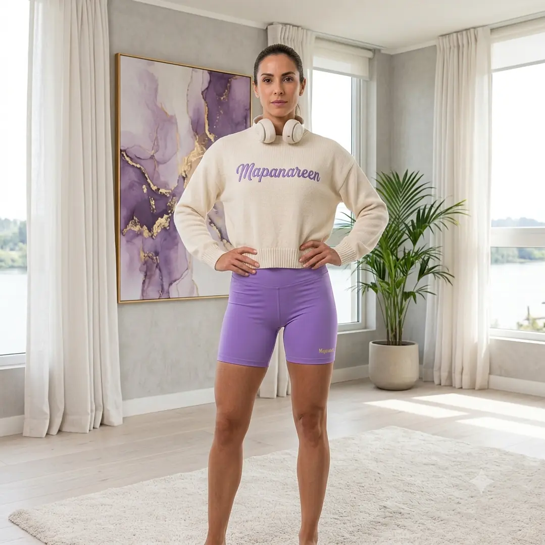 Calza Corta modelo ZEN color Lila en Lycra Dupont con costuras reforzadas  1