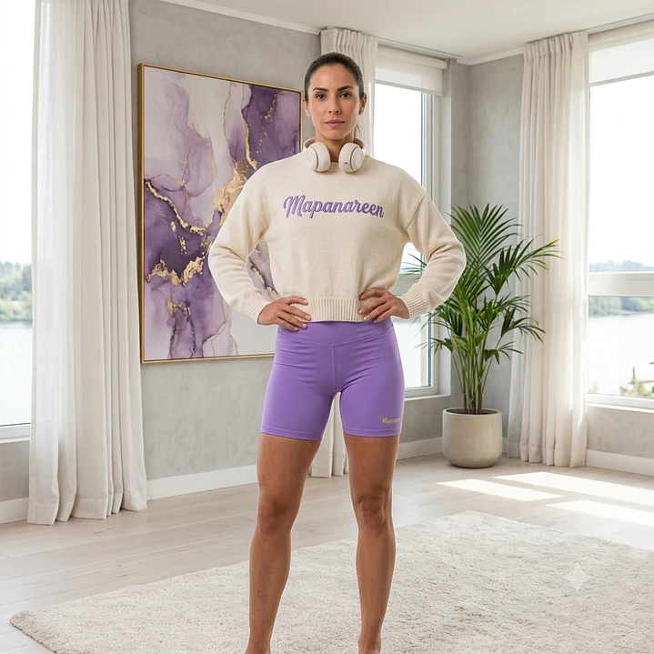 Calza Corta modelo ZEN color Lila en Lycra Dupont con costuras reforzadas  1