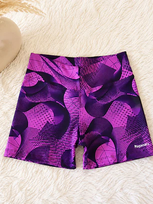 Calzas Corta  modelo ZEN  en estampado Morado-Negro