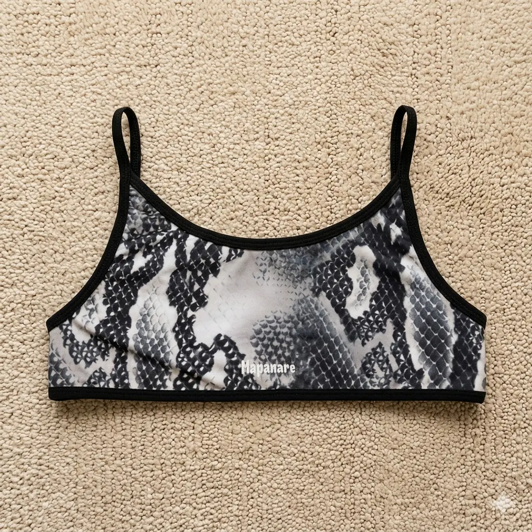 Top / Peto modelo ZEN en estampado de Serpiente tonos Negro-Gris 2