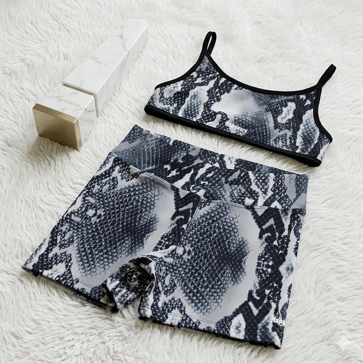 Top / Peto modelo ZEN en estampado de Serpiente tonos Negro-Gris 4