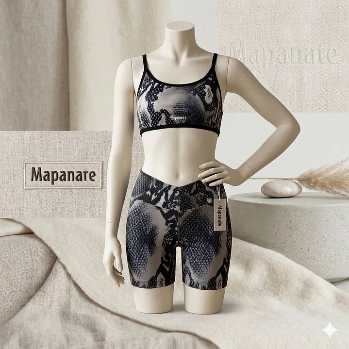 Top / Peto modelo ZEN en estampado de Serpiente tonos Negro-Gris 1