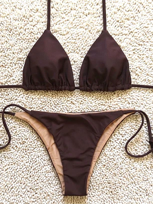 Bikini modelo CHOCOLATE FIT color CAFE MORO sin costuras visibles  