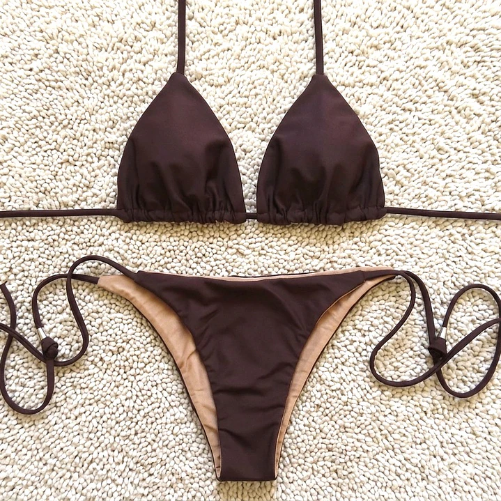 Bikini modelo CHOCOLATE FIT color CAFE MORO sin costuras visibles   2