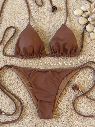 Bikini modelo CHOCOLATE FIT color MOKA  sin costuras visibles  