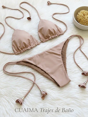 Bikini modelo CHOCOLATE FIT color BEIGE sin costuras visibles  