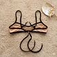 Bikini  ODESSA en color BEIGE  con ribetes negros    - Miniatura 4