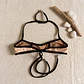 Bikini  ODESSA en color BEIGE  con ribetes negros    - Miniatura 5