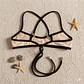 Bikini  ODESSA en color BEIGE  con ribetes negros    - Miniatura 6
