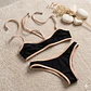 Bikini  ODESSA en color NEGRO  con ribetes Beige     - Miniatura 3