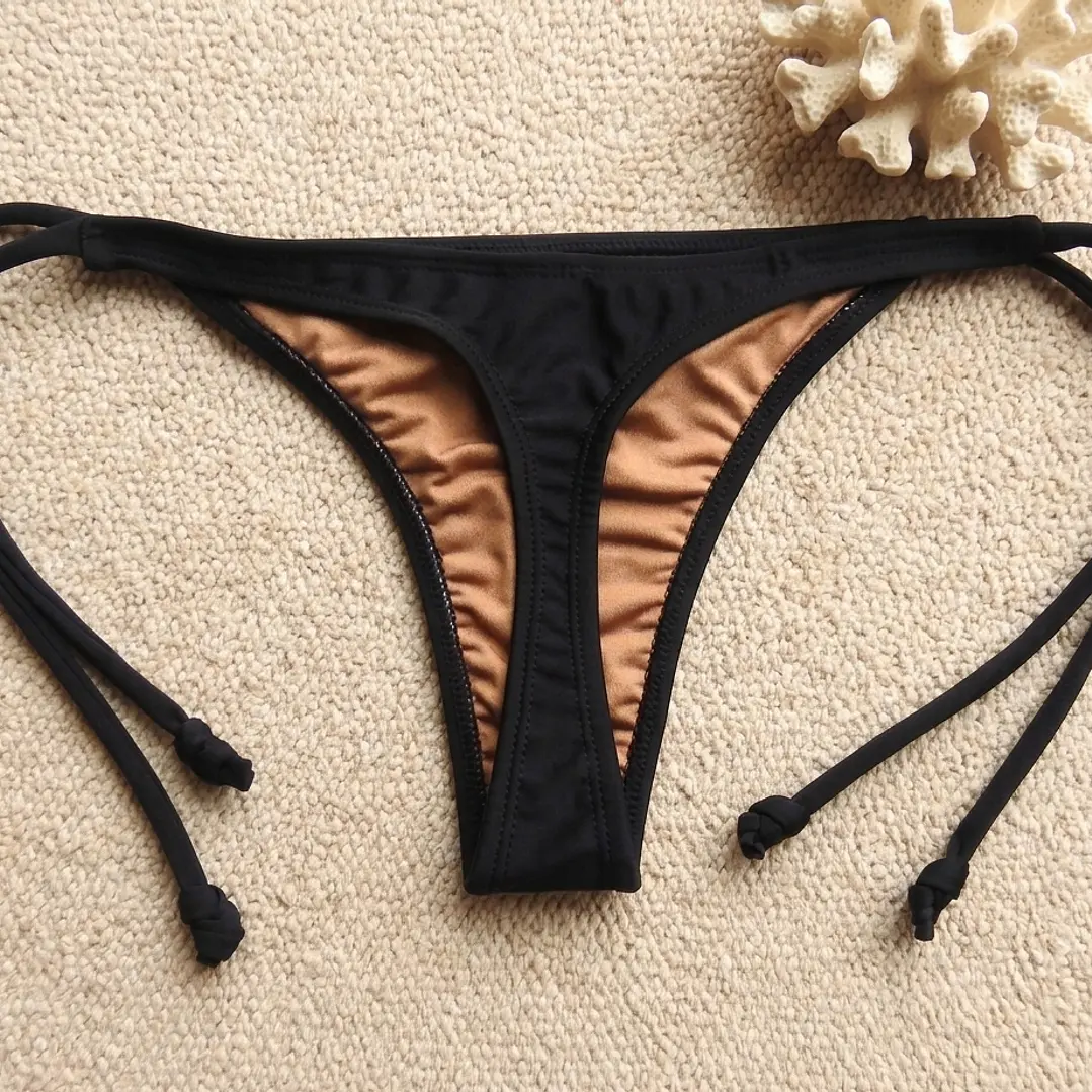 Bottoms/Panty Colaless Negro abrillantado individual mod. Chocolate  3