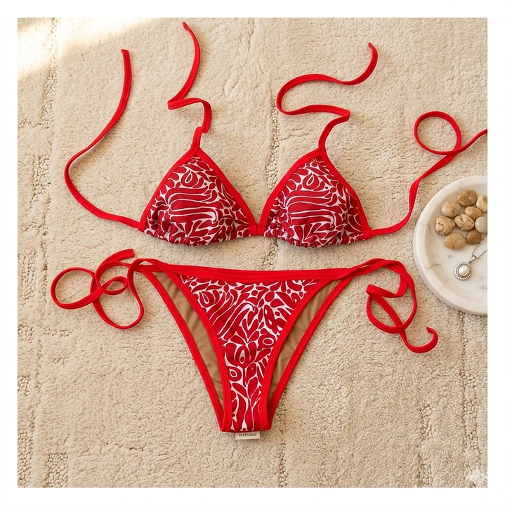 Bikini  MANDARINA  Rojo estampado aesthetic 2