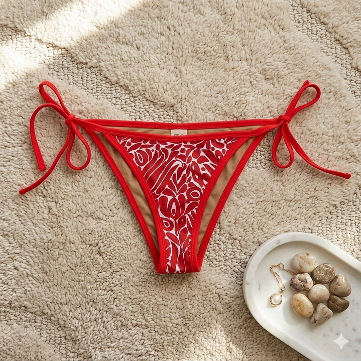 Bikini  MANDARINA  Rojo estampado aesthetic 5