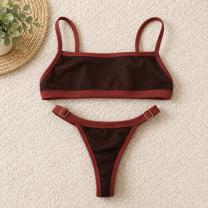 Bikini  ZOE Café y Terracota, bottoms  tipo colaless regulable 2