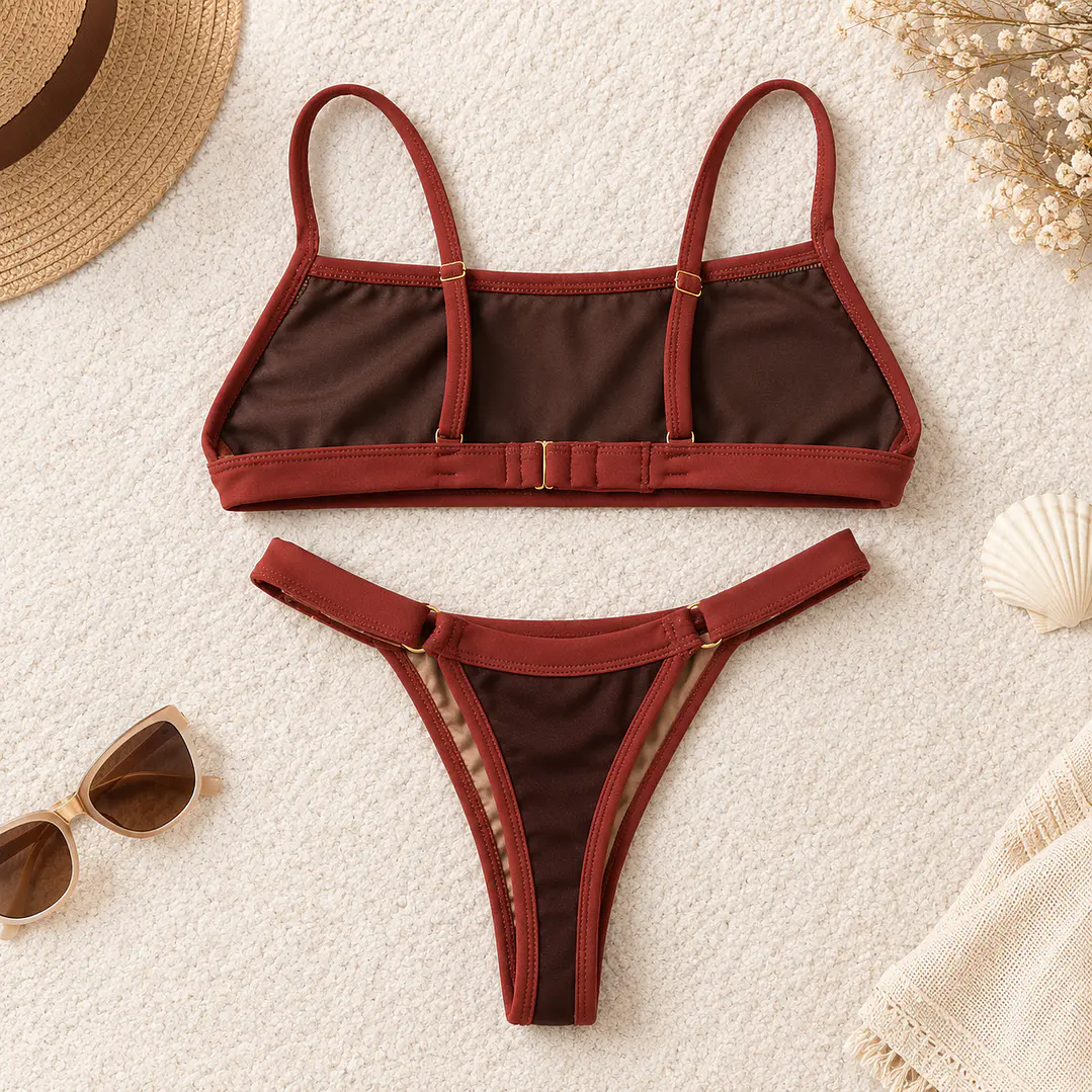 Bikini  ZOE Café y Terracota, bottoms  tipo colaless regulable 3