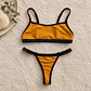 Bikini  ZOE Mostaza y Negro, bottoms  tipo colaless regulable - Miniatura 2