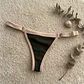 Bikini  ZOE Verde Musgo y Beige, bottoms  tipo colaless regulable - Miniatura 6