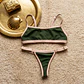 Bikini  ZOE Verde Musgo y Beige, bottoms  tipo colaless regulable - Miniatura 2