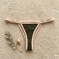 Bikini  ZOE Verde Musgo y Beige, bottoms  tipo colaless regulable - Miniatura 7
