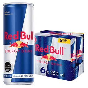 RedBull Original - 250ml - Pack 6 latas, la bebida energética líder de la marca.