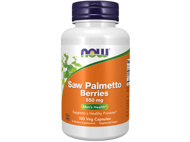 Saw Palmetto Berries 550 mg 100 Veg Capsules Now 1