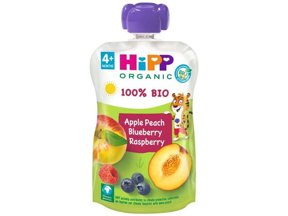 Puré De Maçã, Pêssego E Frutas Do Bosque Bio 100 G Hipp 1