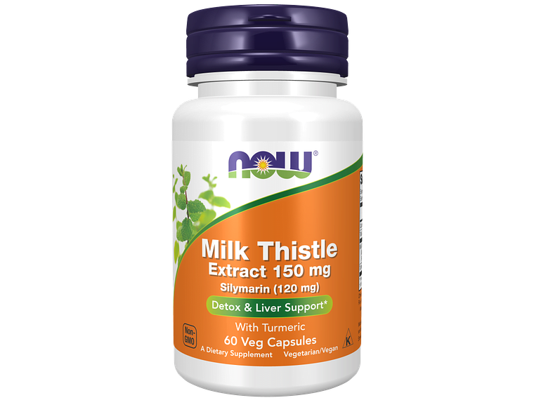Milk Thistle Extract 150 mg Silymarin (120 mg) 60 Veg Cápsulas Now 1