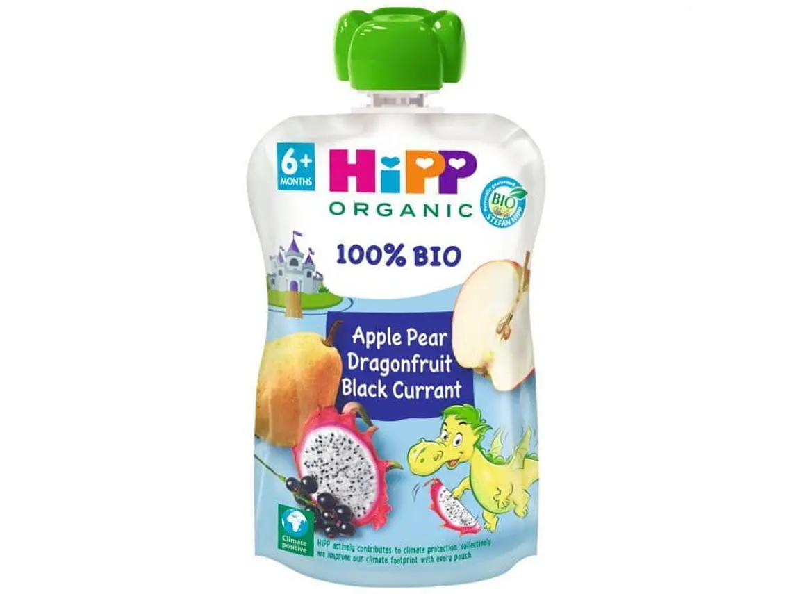 Puré De Maçã, Pêra, Pitaia E Groselha Negra Bio 100 G Hipp 1