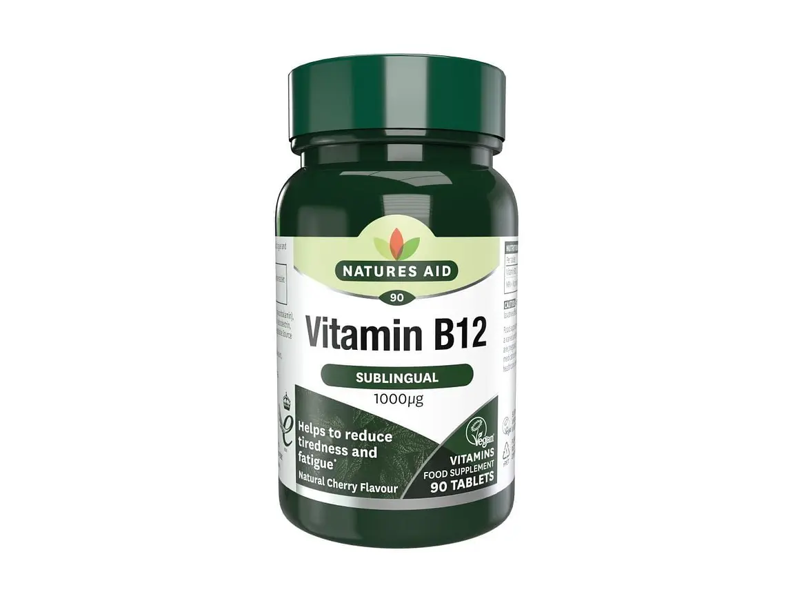 Vitamina B12 1000 Mcg. (Sublingual) 90 Comprimidos Sublinguais Natures Aid 1