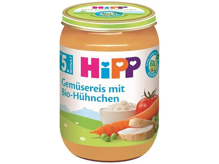 Puré De Legumes E Arroz Com Frango Bio 190 G Hipp 1