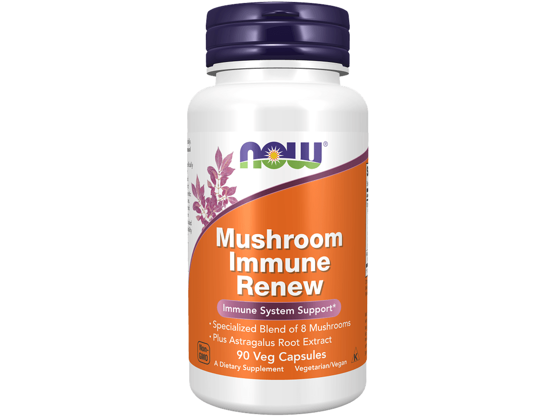 Mushrooms Immune Renew 90 Cápsulas Vegetais NOW 1