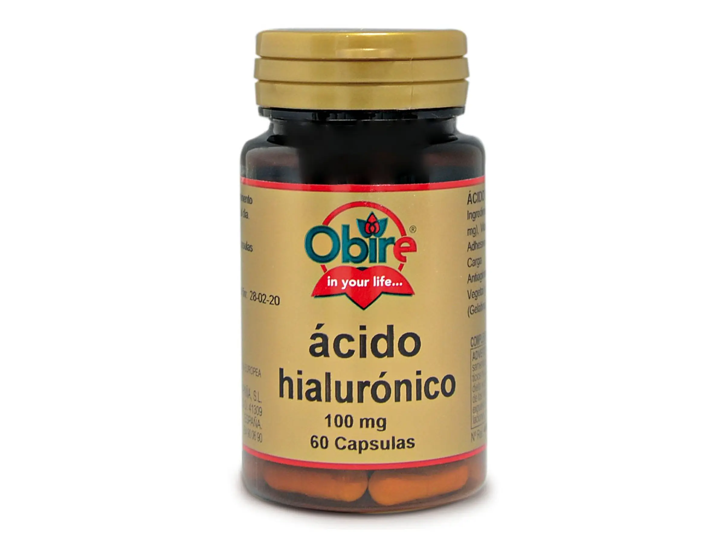 Ácido Hialurónico 100 Mg 60 Cápsulas Obire 1