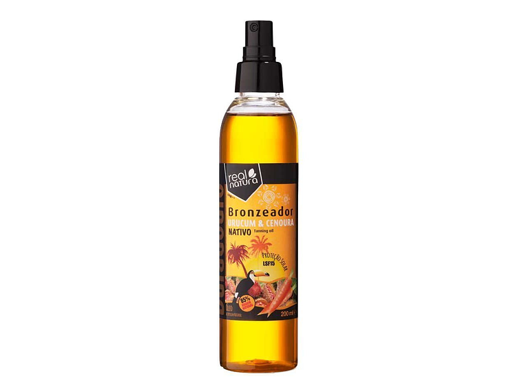 Óleo Bronzeador Urucum e Cenoura 200 Ml. Real Natura 1