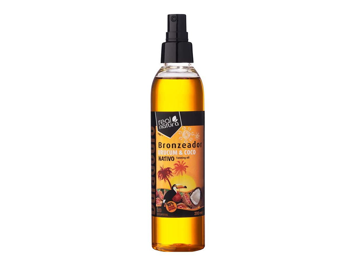 Óleo Bronzeador Urucum e Coco 200 Ml. Real Natura 1