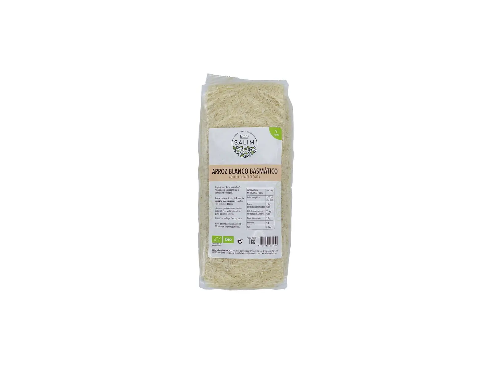 Arroz Basmati Branco Bio 1KG Eco-Salim 1