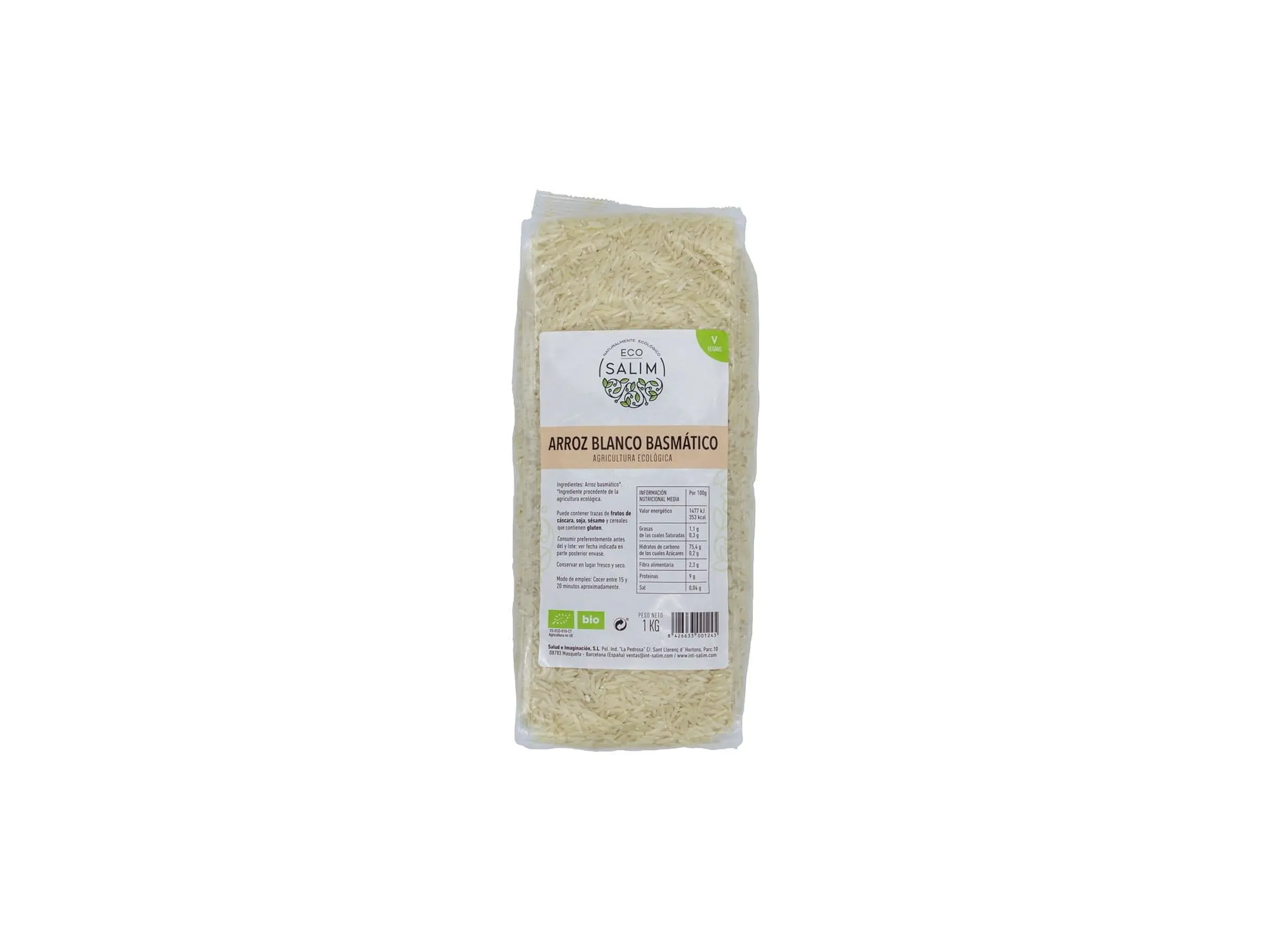 Arroz Basmati Branco Bio 1KG Eco-Salim 1