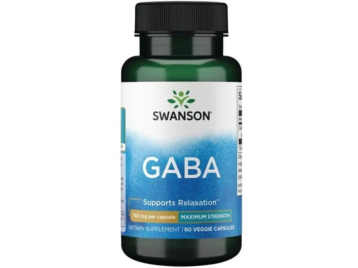 GABA 750 mg 60 Cápsulas Swanson 1