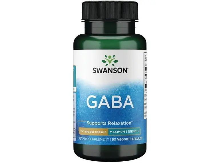 GABA 750 mg 60 Cápsulas Swanson 1