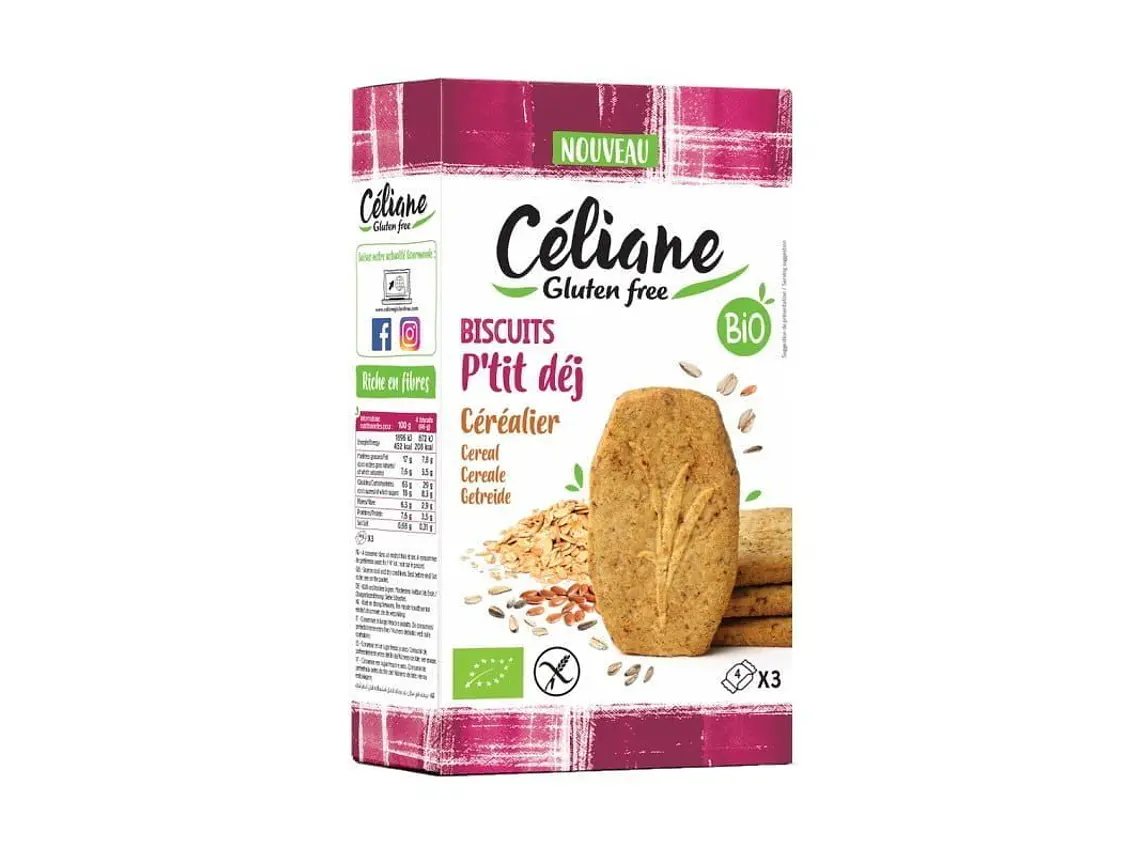 Biscoitos de Cereais Bio 140g Céliane 1