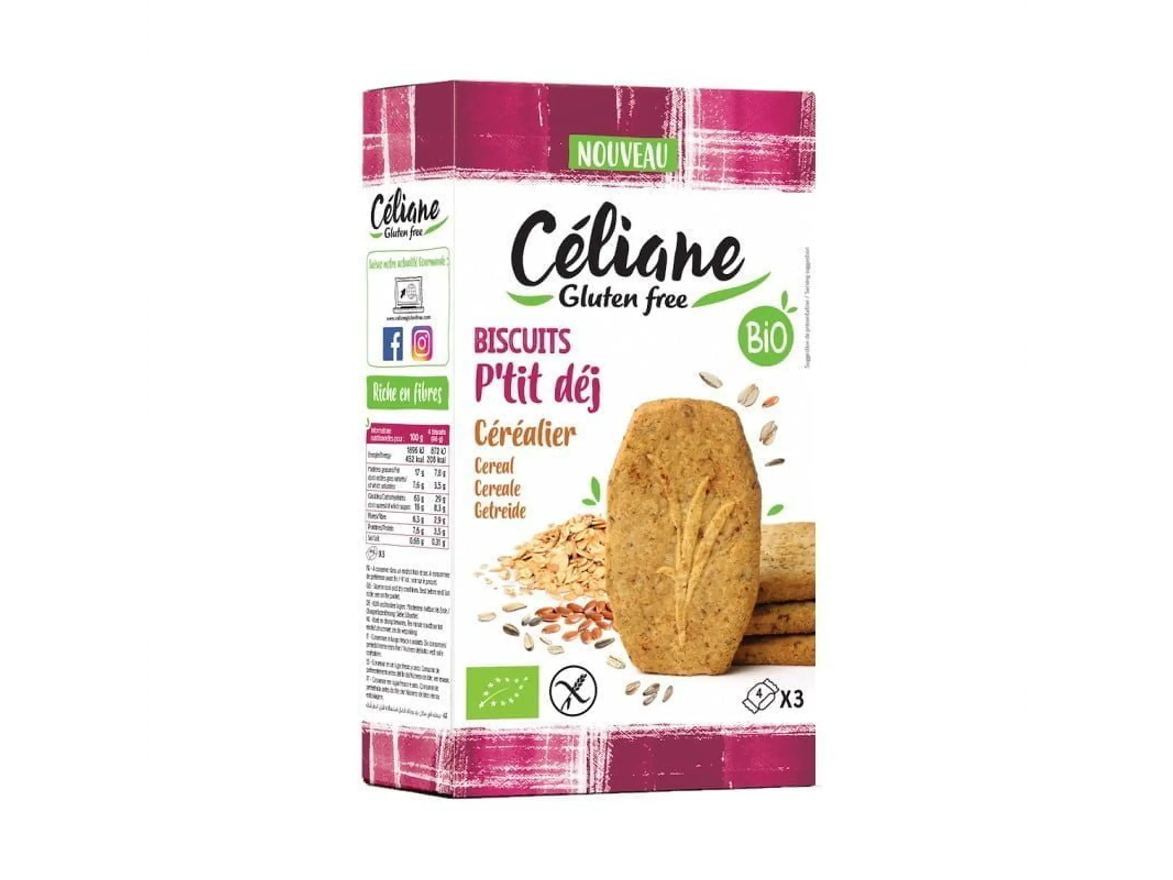 Biscoitos de Cereais Bio 140g Céliane 1