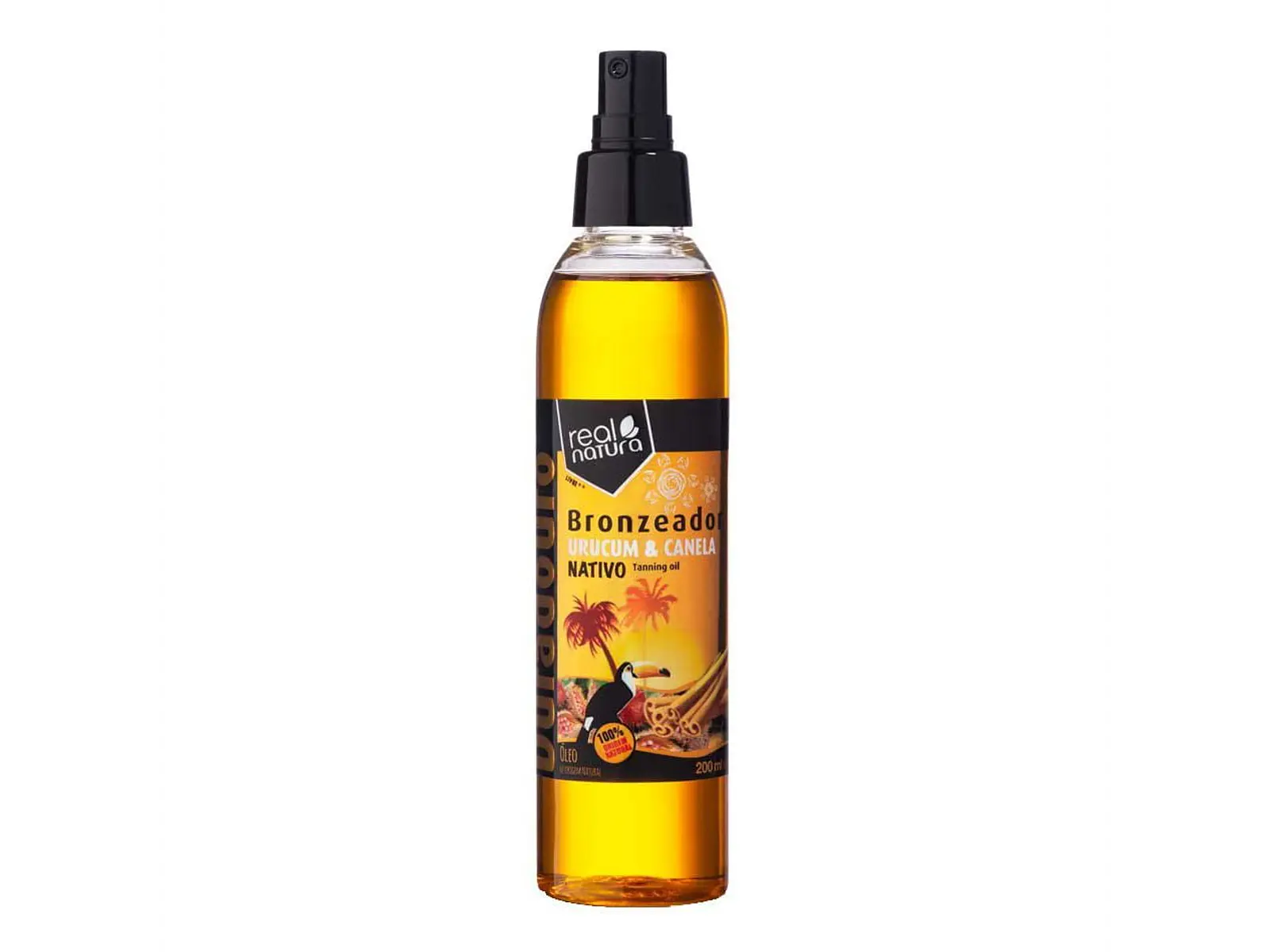 Óleo Bronzeador Urucum e Canela 200 Ml. Real Natura 1