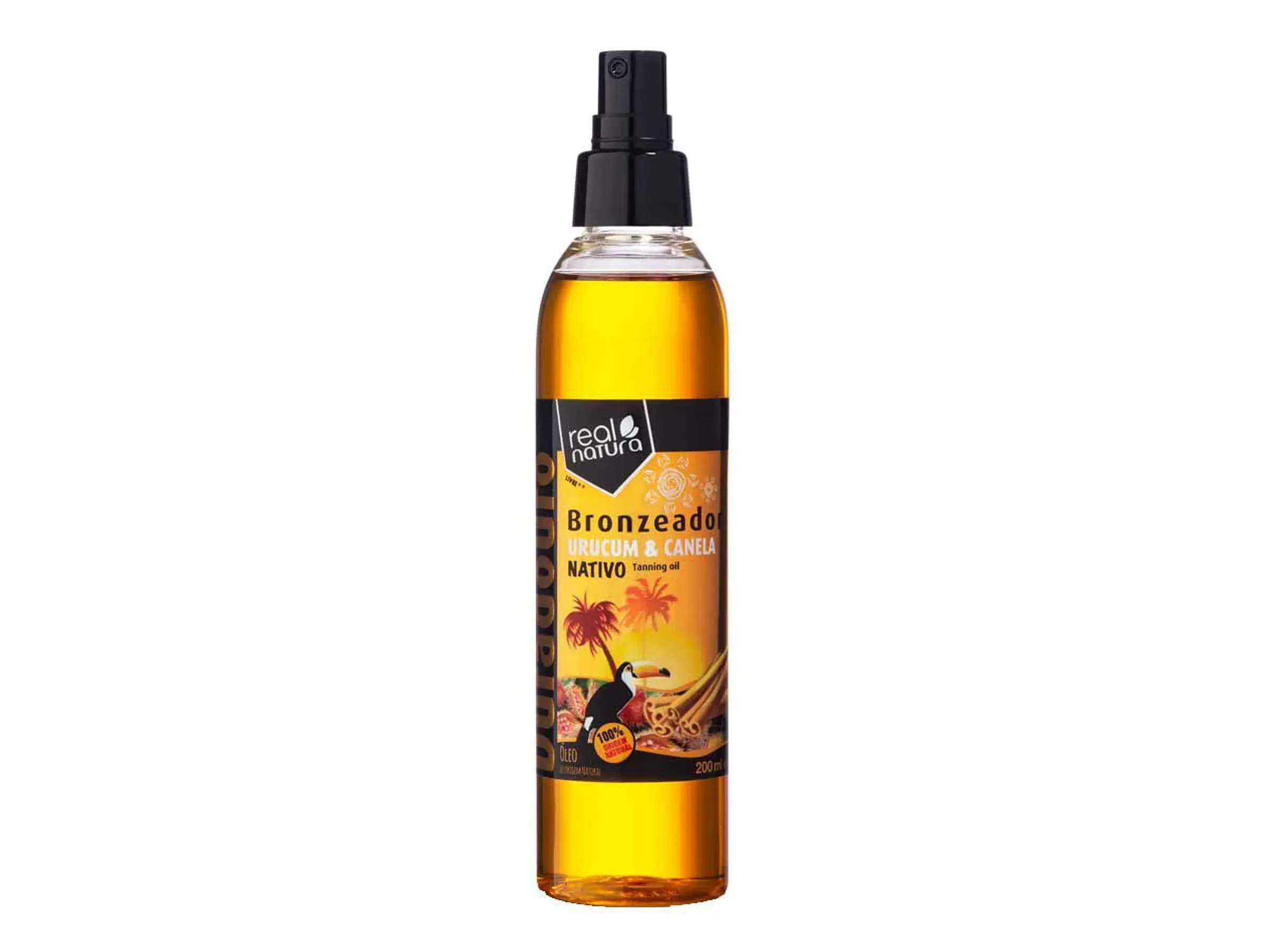 Óleo Bronzeador Urucum e Canela 200 Ml. Real Natura 1