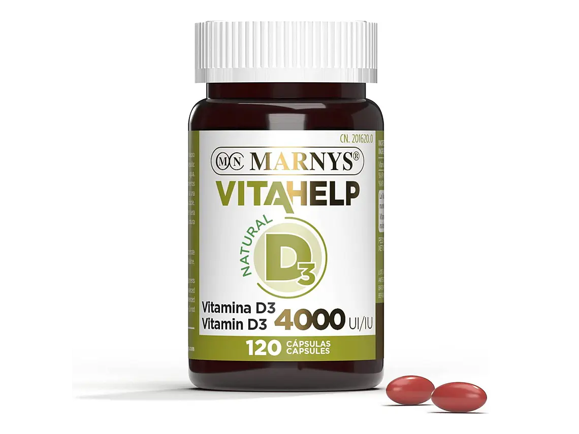 Vitamina D3 4000 UI Vitahelp 120 Cápsulas Marnys 1