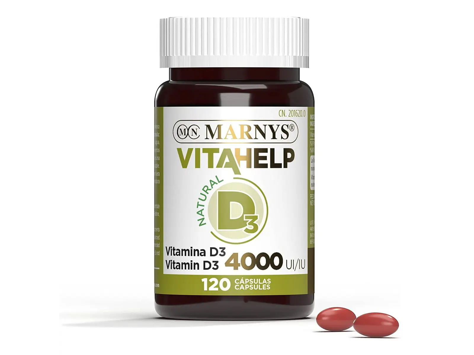 Vitamina D3 4000 UI Vitahelp 120 Cápsulas Marnys 1