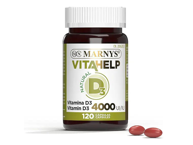 Vitamina D3 4000 UI Vitahelp 120 Cápsulas Marnys 1